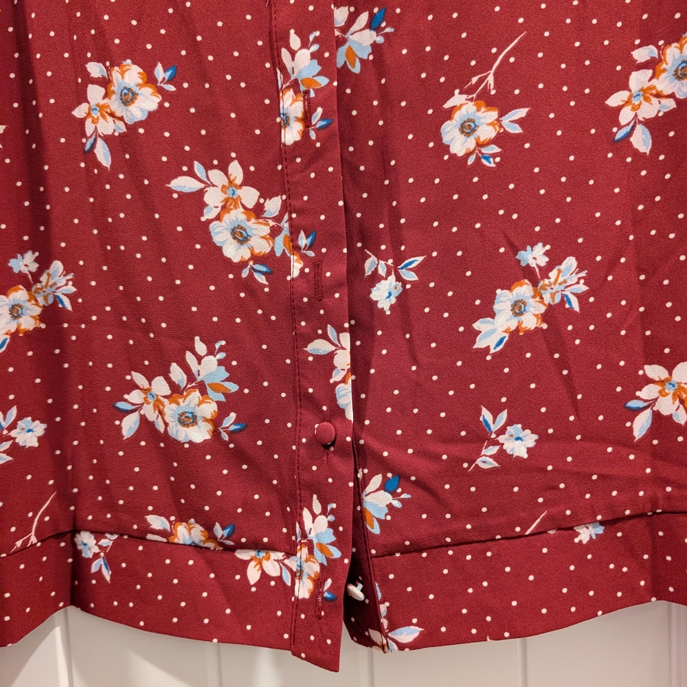 Rue21 Burgundy Floral Blouse - Picture 5 of 6